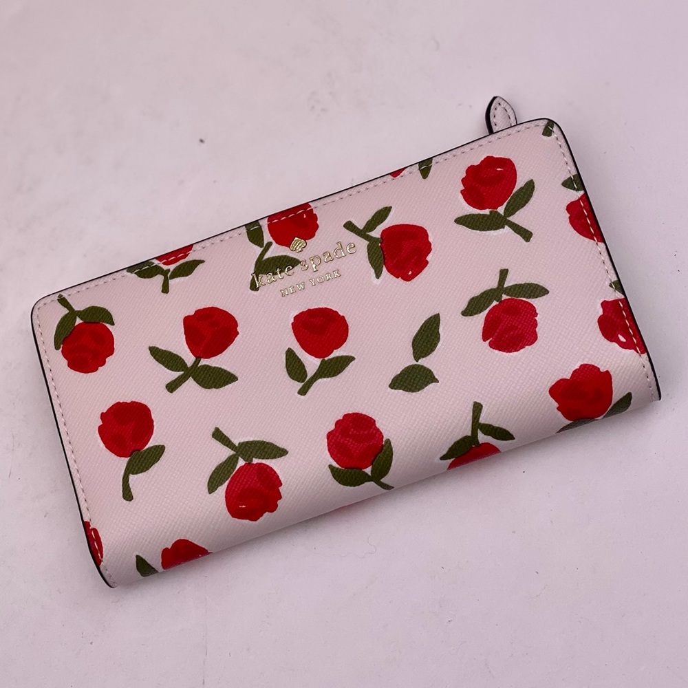 Kate Spade Rose Dana Large Slim Bifold Wallet - Picture 10 of 11